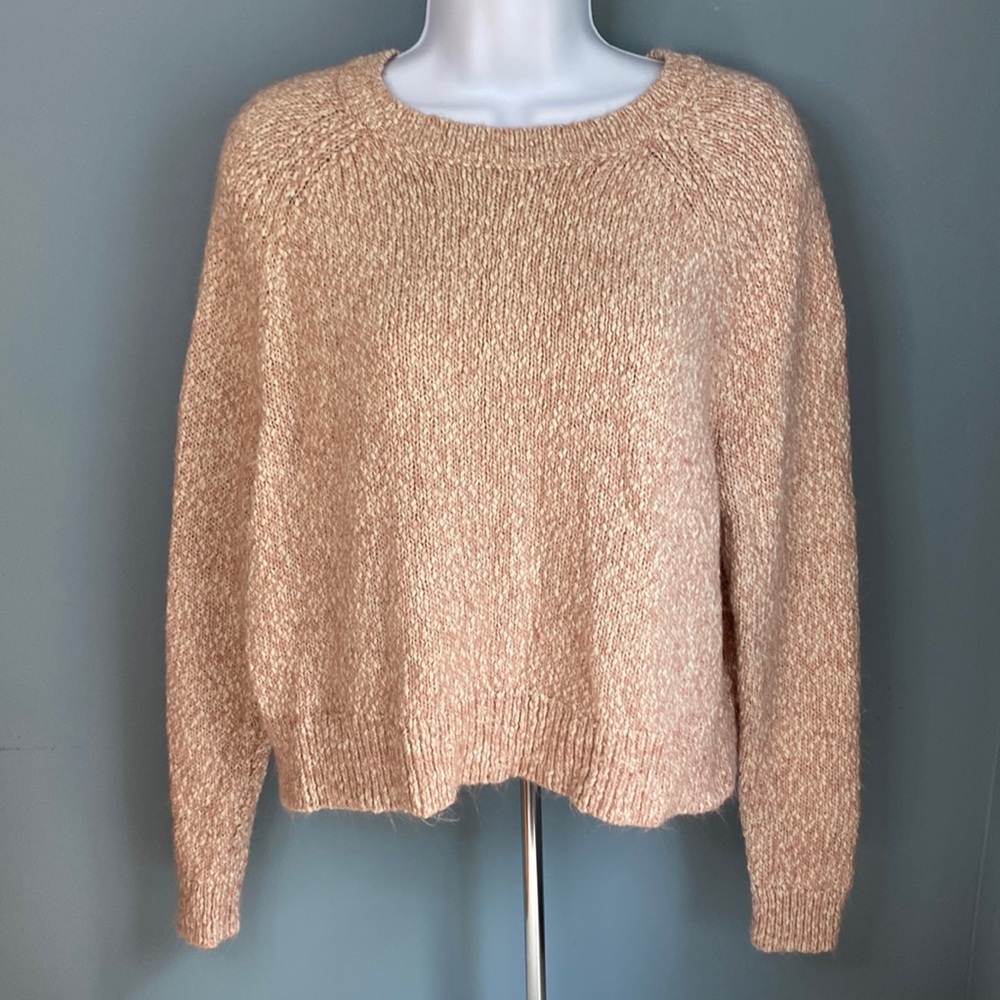 Cropped sweater Wearing your heart on your sleeve pink L